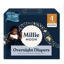 Millie Moon New All Natural Millie Moon Disposable Diapers OVERNIGHT Size 4