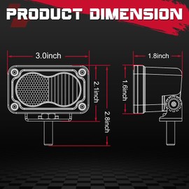 OFFROADTOWN 3 Inch LED Pods 40W Driving Light Bar Off Road Lights LED Cubes Fog Light Bumper Grille Backup Reverse Lights for Truck Pickup ATV UTV SUV Motorcycle