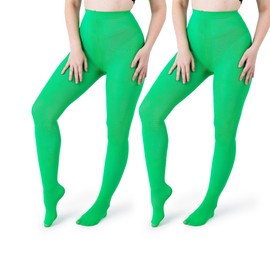 Silky Toes Women's Opaque Tights 1 or 2 Pairs -Black White And Colored Tights for Women