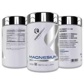 FORZAGEN Essentials | Magnesium - 60 Tabletas | Citrato de Magnesio | 500 mg | Presente en más de 300 Reacciones Bioquímicas | Aliado para Músculos, Huesos y Nervios | Regula Presión Arterial | Mejora el Buen Ánimo | Suplemento Natural