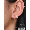 ZHESHY Gold Earrings Set Women's 3 Pairs 14K Gold-Plated Silver