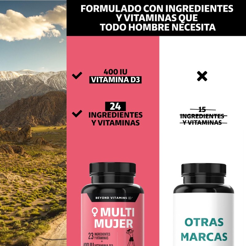 Multivitamínico para Mujer con 24 Ingredientes y Vitaminas | Suplemento