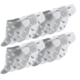 BestSale247 12 Pairs of Fashionable Women's / Girls' Trainer Socks Cotton 35-38 / 39-42 - Many Trendy Colours, Pattern 5