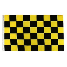 12x18 12"x18" Black & Yellow Checkered Checker Race Sleeve Flag Boat Car Garden