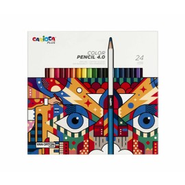 Carioca Plus Wooden Colouring Pencils 4.0 with Thick and Soft Lead with High Pigmentation I Pack of 24