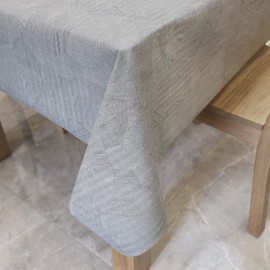 AIRCOWRIE Waterproof Vinyl Tablecloths, Heavy Duty Oil Proof Spill Proof Plastic Table Cloth, Wipe Clean PVC Table Cover for Spring Indoor and Outdoor Picnic Camping (Grey, 54”×78”, Rectangle)