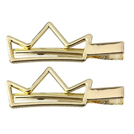 MAHAVIMOKSA 20pcs KC Gold Alligator Hair Clips Metal Barrettes Hair Clips for Women and Girls DIY Craft (70x26mm Crown)