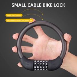 ROCKBROS Bike Lock 5 Digit Combination Bike Cable Lock Lightweight & Small Bike Lock for Road Mountain Bike Motorcycle Scooters
