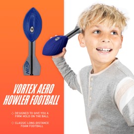 Nerf Vortex Aero Howler Foam Ball - Classic Long-Distance Football - Flight-Optimizing Tail - Hand Grip - Indoor and Outdoor Fun
