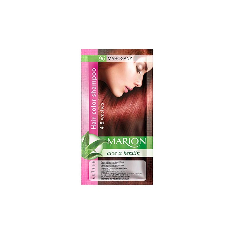 Marion Permanent Hair Colour Shampoo in sachets 4 – 8 Washes – 96 in Mahogany Brown