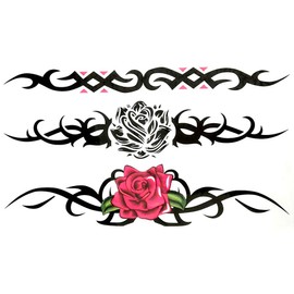 EROSPA® Tattoo Sheet Sticker Temporary Flower Roses Triabal