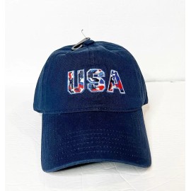 Unbranded USA Hat Cap Strap Back Navy Red White Blue Dad Hat