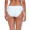 Ocean Blues Women's White Sides Drawstring Full Coverage Bikini Bottom