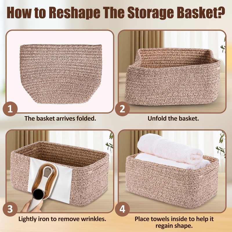 VIRETH HAUS 5-Pack Small Woven Rope Storage Baskets – 2