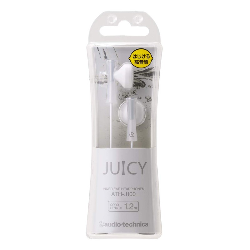 オーディオテクニカ JUICY イヤホン インナーイヤー型 ホワイト ATH-J100 WH