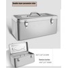 GRPDMDM 18" Metal ToolBox,Stainless Steel Tool Box,Heavy Duty Portable Tool