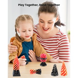 Spiral Cone Fidget Toy 3D Printed Impossible Pyramid Passthrough Sculpture (3PCS): Mini Creative Design for Anxiety Relief - Suitable for Desktop Display, Pocket Carry - Great Gift for Kids and Adults