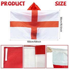 2Pack England Cape Flags Large, 3X5Ft England Cloak Flag Banner Decorations for France International Games Decor, Flags of the World