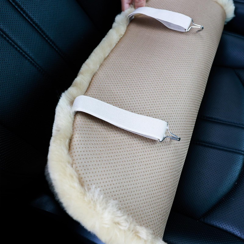 OGLAND Fluffy Genuine Sheepskin Car Seat Cover for Auto Fuzzy