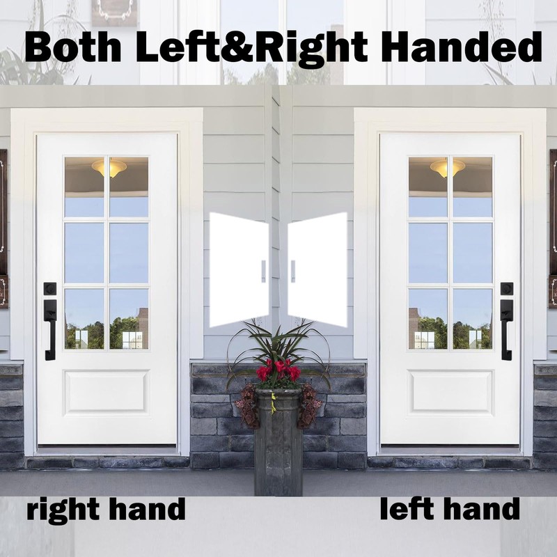 HISAFE Iron Black Front Door Lock Set for Entry Door/Backdoor,