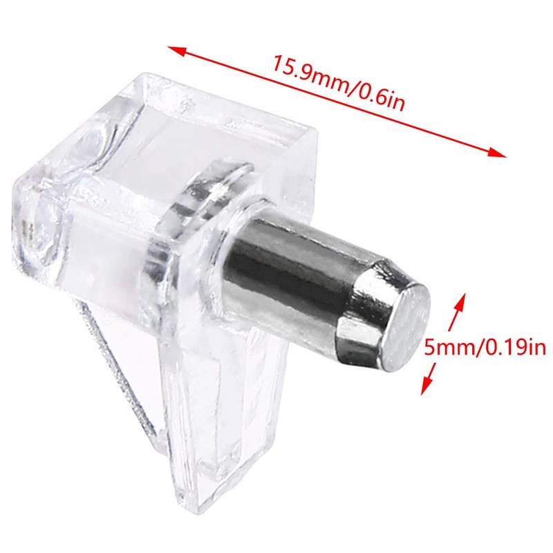 Graplan 120 Pieces Shelf Support Pegs,Shelf Support Stud pegs,Transparent Metal