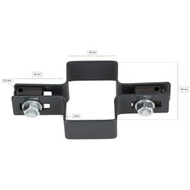 KOTARBAU® Centre Clamp Rectangular 60 x 40 mm Fence Clamp for Fence Posts Anthracite Attachment of Grid Rod Mats
