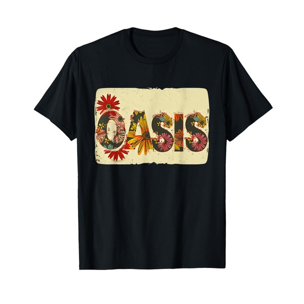 Colorful Oasis Statement with Flowers T-Shirt