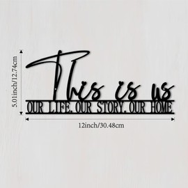 ShowMtheM This is us Metal Sign, Metal Hallway Decor, This is us Sign 12" x 5", This is us Wall Decor, Ideal Gift for Housewarming and Holiday