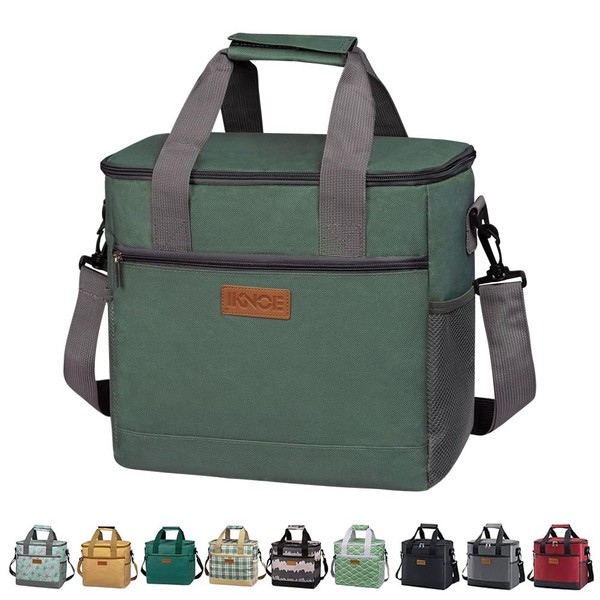iknoe Large Cooler Bag Collapsible, 15L Insulated Bags, Leakproof Lunch
