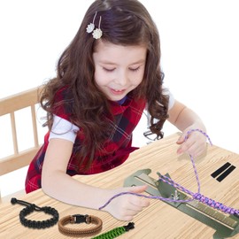 Catcan 2 in 1 Paracord Jig, Paracord Bracelet and Paracord Jig Making Kit, Adjustable Length DIY Craft Paracord Tools 4" to 13" with Free Cord and Buckles