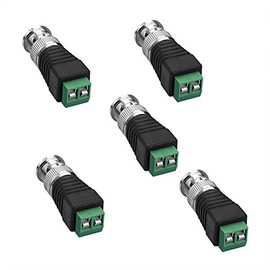 SIENOC 5x BNC Male Plug to Terminal Block Adapter For CCTV Video Cameras Connector
