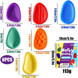 6 Pcs Worry Stones, Sensory Fidget Toys, Soft Fidget Toys For Autism, Sensory Stone Quiet Classroom Toys, Anxiety Relief For Kids & Adults