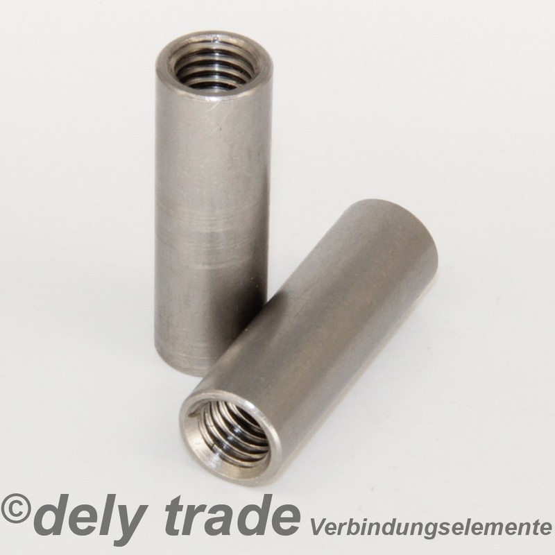 Pack of 10 Threaded Sleeves M8 x 30 (D=11) Round,