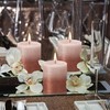 BOLSIUS 4 Pack Misty Pink/Amber Sunset Rustic Metallic Pillar Candles