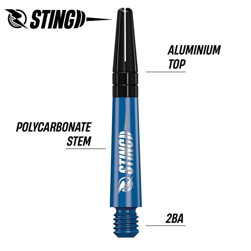 RUTHLESS Sting | Polycarbonate Dart Shafts Solid Blue with Black