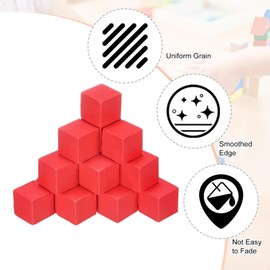 M METERXITY 100-Pack DIY Wooden Cube, 0.6 Inch(1.5 cm) Colored Natural Wood Blocks for Crafts Making Puzzle Games/Wedding/Home Decor/Dice/Building, Square Blank Block [Orange]