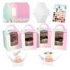 Roponan 30 Pieces Single Cupcake Boxes, Paper Bakery Boxes, Individual