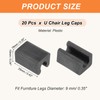 PATIKIL 20pcs 9mm U Shape Chair Leg Caps U Shaped