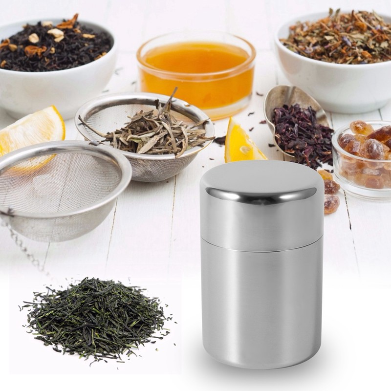 Stainless Steel Tea Tins Canister Home Kitchen Canisters for Tea