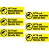 6X CCTV Store Detectives Printed Vinyl Sticker Label Shelf Edge