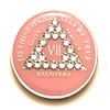 7 Year Pink AA Medallion - Alcoholics Anonymous Bling Chip