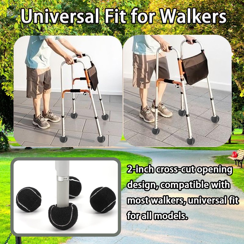 Vyrqelix 2 PCS Precut Tennis Balls for Walkers – Floor