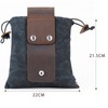 Waxed Canvas Foraging Pouch for Hiking, Collapsible Leather Belt Pouch