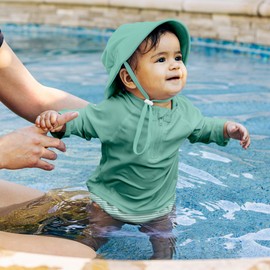green sprouts Baby Toddler Eco Snap Swim Diaper - Mint Stripes - 4T