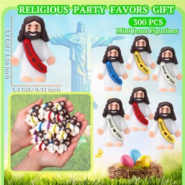 AIRNEY 200 PCS Little Jesus Figures Easter Religious Toys, Mini Tiny Pocket Figurines in Bulk, Jesus Loves You Christ Toys, School Religious Party Favors Gift for Easter Egg Stuffers (200)
