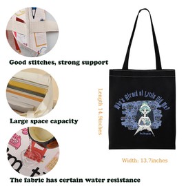 Movie Inspired Tote Bag Constance Hatchaway Gift Hitchhiking Ghost Gift Evil Mansion Ride Shoulder Bag (YouShouldMeToteBlk)