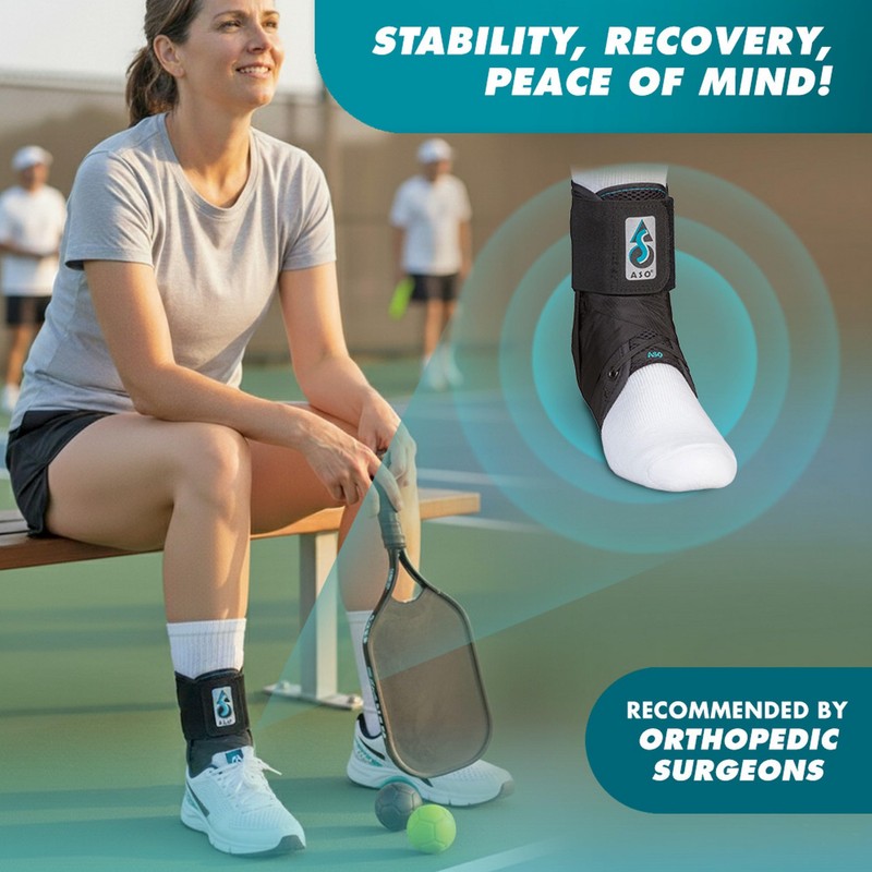 Med Spec ASO Ankle Stabilizer (Large, Black) – Lace Up