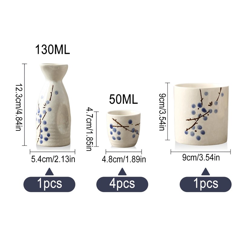 Liwien Sake Set Ceramic (Orchid Plum)