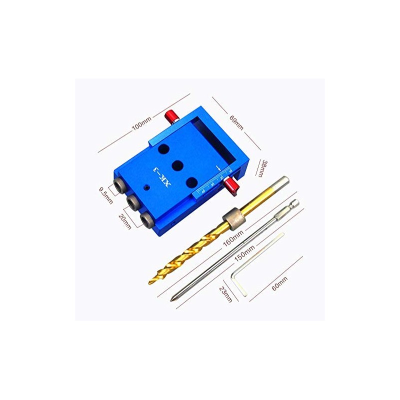 CarAngels Woodworking Pocket Hole Jig, Diagonal Hole Drilling Guide, Dowel