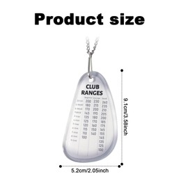 Golf Club Range Chart Card, Acrylic Golf Yardage Card with Buckle & Chain Waterproof Golf Distance Card Easy Carry Golf Club Bag Accessories for Golfers